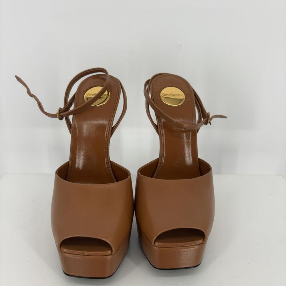 Saint Laurent Platform Sandals In Aesthetic Brown - Picture 2 of 6